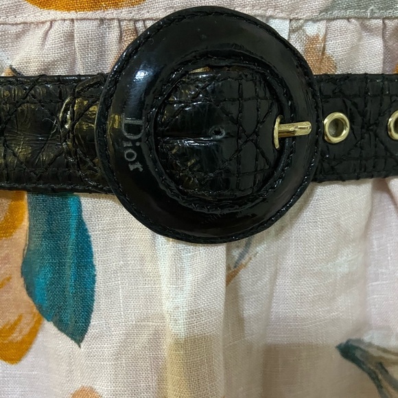 CHRISTIAN DIOR Vintage Patent Quilted Belt main image 11